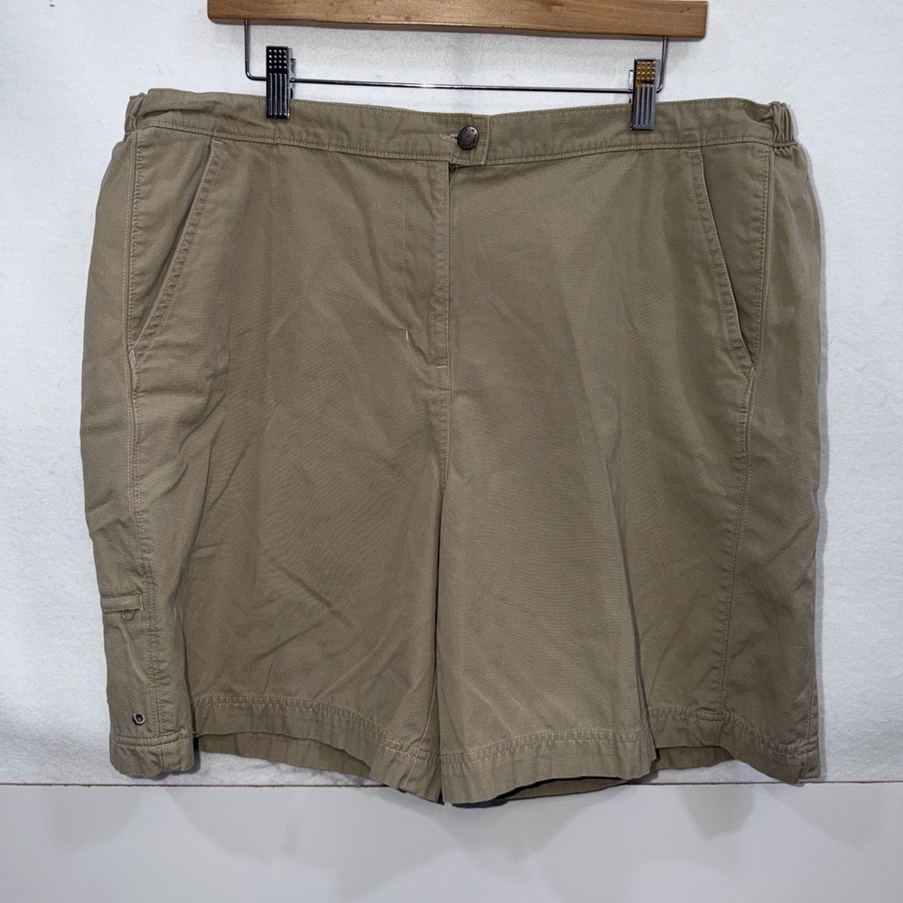 Woolrich Shorts Womens Sz 18 Khaki‎ Hiking Pockets Cotton Outdoors Beige